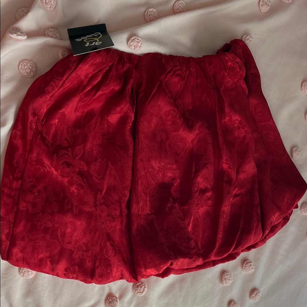 Art Class Red Floral Mini Skirt